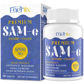 Enerlix SAM-e et comprimés enteriques en boîte, absorption améliorée pour le bien-être.