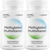 Bouteille envitamin montrant le complexe méthylé pour la routine quotidienne.