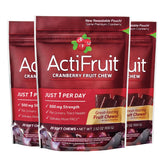 ActiFruit d’Enzymatic Therapy, bouteille et bouchées molles faciles à prendre au quotidien.