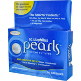 Acidophilus Pearls d'Enzymatic Therapy, boîte de 30 capsules, soutien potentiel à l'équilibre intestinal.