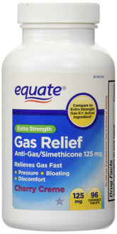 Equate relief gaz, pastilles masticables goût cerise crème, soulage rapidement les gaz.