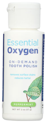 Essential Oxygen polissage dentaire menthe, bouteille élégante pour routine pratique