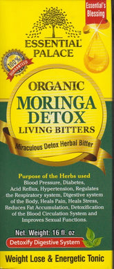 Essential Palace Moringa vivant, bouteille – arôme herbacé après le repas.