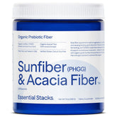 Essential Stacks Sunfiber prébiotique en poudre, fibre douce et neutre pour le quotidien.