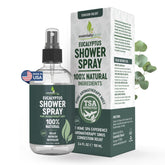 essentiallybased spray-douche-eucalyptus-pompe: pulvérisation précise pour une expérience aromatique sous la douche.