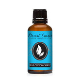 Barbe à papa bleue d’Eternal Essence Oils, bouteille 30ml pour bougies et sprays durables.