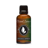 Eternal Essence Oils Patchouli Safran dans bouteille ambre 30 ml, diffusion longue durée.