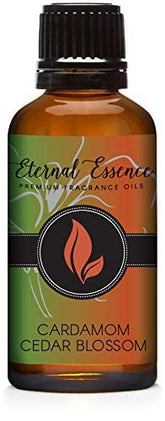Eternal Essence Oils Cardamom Cedar Blossom, flacon ambré 30ml prêt pour diffusion.