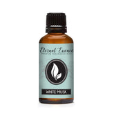 Flacon ambré de 30 ml Eternal Essence Oils Muscs Blanc prêt à l'emploi.