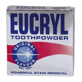 Eucryl Original Poudre dentifrice dans son emballage, prêt pour l’entretien quotidien.