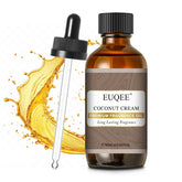 EUQEE crème de coco en bouteille verre avec goutte pour diffusion précise.