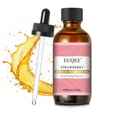 EUQEE huile parfum fraise dans flacon verre ambré pour diffusion durable.