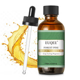 EUQEE Pin Forêt dans flacon ambré, prêt pour diffusion aromatique.