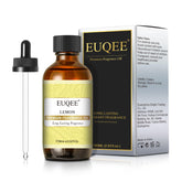 EUQEE huile parfum citron dans bouteille en verre ambré, diffuseur prêt à l'emploi.