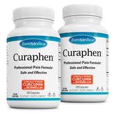 EuroMedica Curaphen: bouteille-curcumine prête pour le soutien occasionnel après l'exercice.