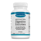 EuroMedica Multi-Action Digestive Enzymes – bouteille et gélules faciles à avaler pour le confort digestif.