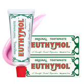 Tube de dentifrice EUTHYMOL Originale Rose prêt à l’emploi pour une fraîcheur longue durée