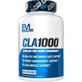 Evlution CLA pilules 1000mg, flacon clair prêt pour une routine de gestion du poids.