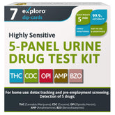 Exploro kit test drogues 5-panel – emballage discret et prêt à l’emploi.