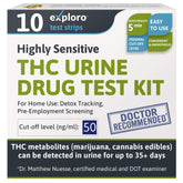 Le kit Exploro test THC dans l'urine, emballage prêt à l'emploi pour maison.