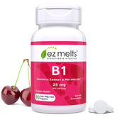 EZ Melts B1 25 mg, tablettes dissolvables cerise, énergie ponctuelle pratique.
