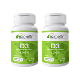 EZ Melts D3 5000 UI, boîte pomme verte, pratique pour une routine quotidienne