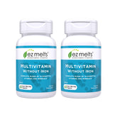 EZ Melts multivitamine sans fer, tablettes dissolvables pour prise rapide.