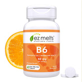 EZ Melts Vitamin B6 bouteille Orange Blast pour énergie rapide et goût fruité.