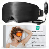 FACEMOON masque yeux chauffant en soie, chaleur douce pour yeux fatigués.