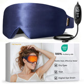 FACEMOON Masque yeux chauffant en soie, chaleur douce pour relaxer les yeux.