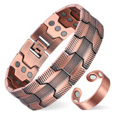 Bracelet Fashtour cuivre 3x aimants en gros plan, style masculin et énergie potentielle.