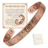 Bracelet Fashtour en cuivre avec motif fleurs, élégant et intemporel.