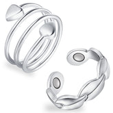 Feraco bague magnétique en cuivre pur cœur, bijou hypoallergénique et élégant.