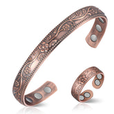 Feraco bracelet cuivre à fleurs prunier, élégance vintage pour toutes les occasions.
