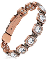 Feraco bracelet cuivre magnétique 3800 gauss sur le poignet, allure élégante et durable.