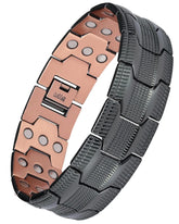 Feraco bracelet cuivre motif pneu taillé, style distinctif et durable.