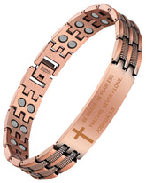 Bracelet croix en cuivre Feraco pour homme, élégant et durable.