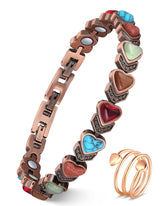 Feraco bracelet cuivre magnétique cœur Bloom : style raffiné et énergie discrète au poignet.