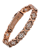 Feraco bracelet cuivre pur avec infini et trèfle, allure durable au quotidien.