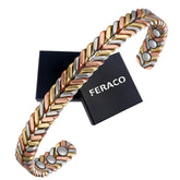 Feraco bracelet cuivre tri-coloré, vue d’ensemble élégant.