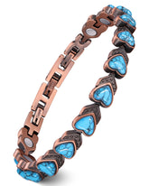 Bracelet Feraco infini-coeur avec turquoise, élégance naturelle au poignet.