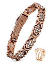 Feraco bracelet-magnet-cuivre, vue de près, look quotidien élégant.