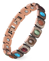 Feraco Bohemia avec turquoise, bracelet magnétique élégant pour un usage quotidien.