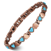 Feraco bracelet magnétique en cuivre, motif cœur océan, élégant et durable.