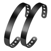 Feraco bracelet magnétique en cuivre noir, vue avant, confort quotidien.
