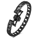 Feraco bracelet magnétique noir, aimants 5000 Gauss, usage quotidien.