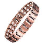 Feraco bracelet magnétique en cuivre pur porté au poignet, style élégant et durable.