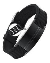 Feraco bracelet magnétique sport, poignet en mouvement, soutien potentiel pour l'équilibre au quotidien.