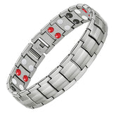 Feraco bracelet magnetique titanium double rang, vue avant, style élégant et polyvalent.