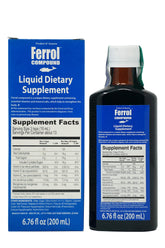 Ferrol bouteille vue, dosage facile pour l'apport en fer.